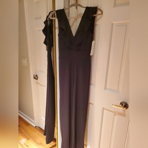 NWT black ruffle detail jumpsuit